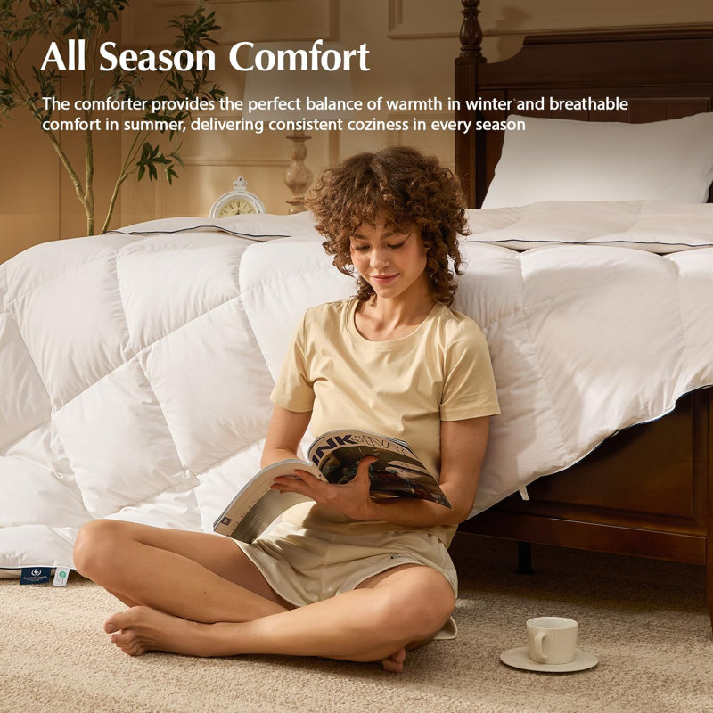 Pacific Coast All Season Feather and Down Hotel Quality Comforter/Duvet Insert, King