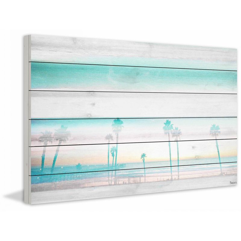 Plage brumeuse - impression sur bois, H 24 po x l 36 po x p 1,5 po