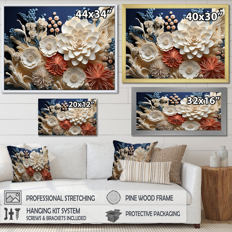 Bleu et crème, scènes marines profondes - impression, Cadre simple noir, H 12 po x l 20 po x P 1 po