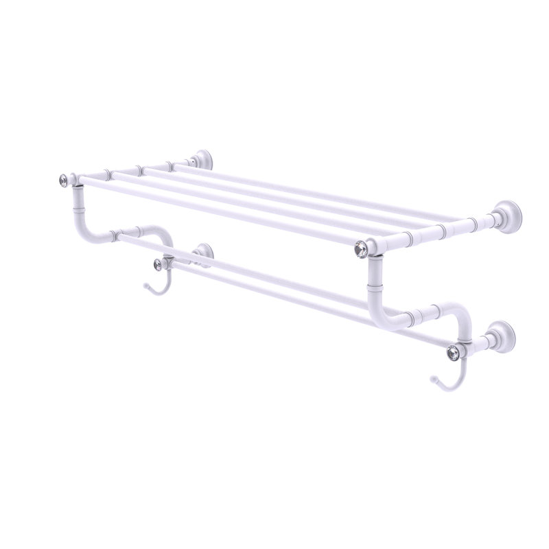 Porte-serviettes mural Freyja, Blanc mat, H 10,6 po x l 32 po x P 12,5 po