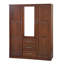  Armoire-penderie à 100% en bois massif avec miroir, tiroirs et tablettes réglables Aveah-43566245