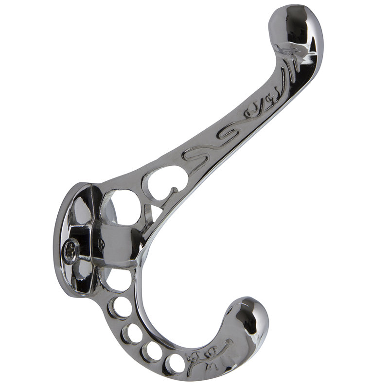 Victorian Coat Hook, Bright Chrome