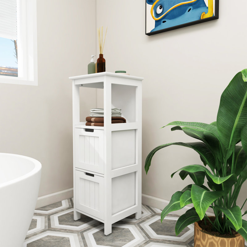 Armoire de salle de bain avec 2 tiroirs et 1 tablette de rangement