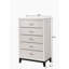 Commode à 5 tiroirs, commode en bois avec cinq tiroirs de rangement pour la chambre à coucher