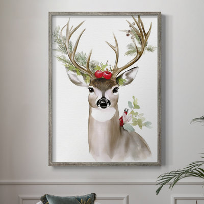 «Christmas Holiday Art XLI», reproduction encadrée - bois massif
