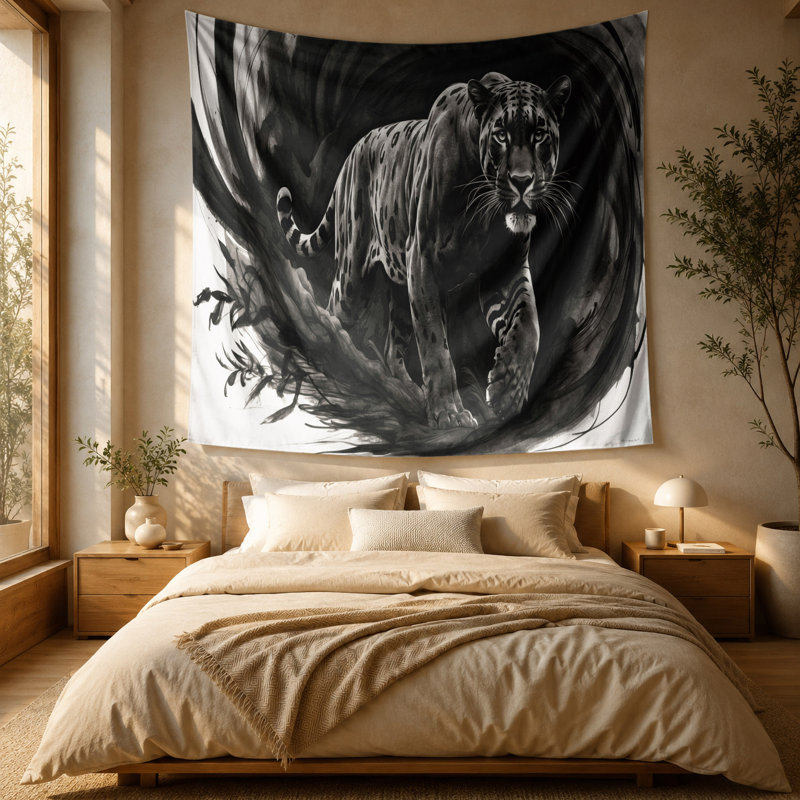 Tapisserie murale «Big Cats» Jaguar noir, 88 po x 104 po