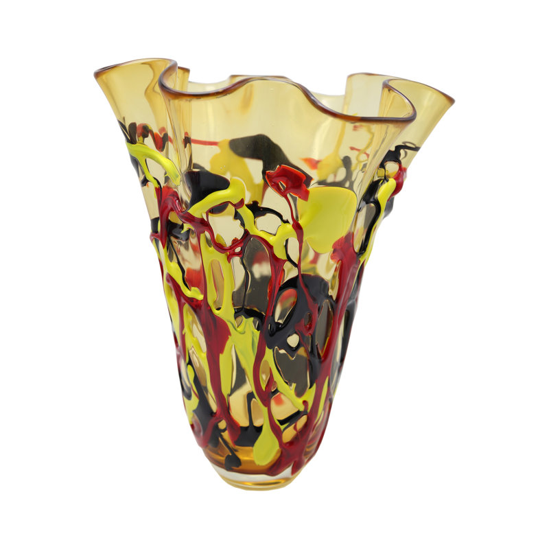 Senisa Hand Blown Multicolor Glass Decorative Vase