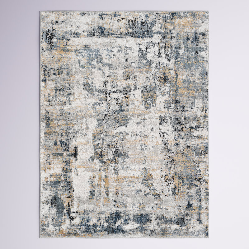 Mckain Abstract Indoor Rug, Rectangle 6'7" x 9'
