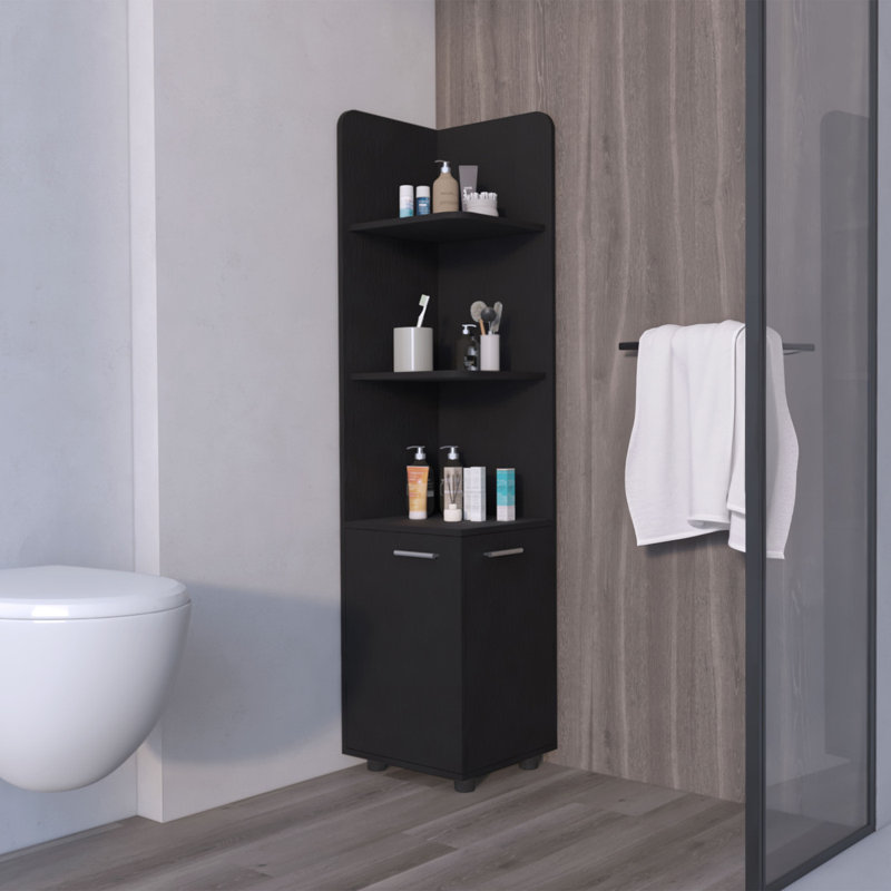 Armoire autoportante Kairatu, un tiroir, H 62,24 po x l 14,14 po x P 14,14 po, Noir