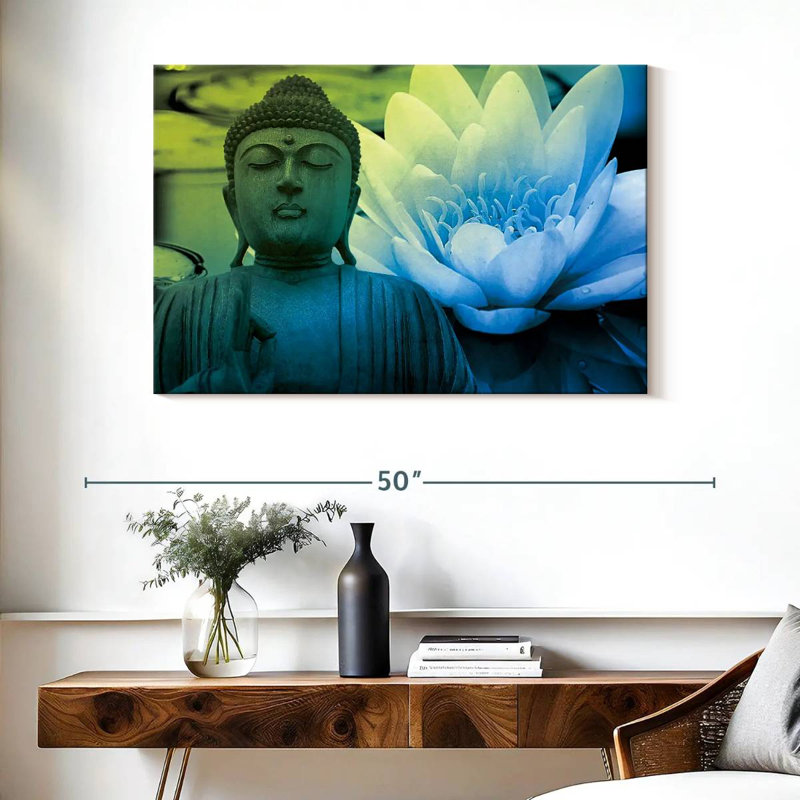 Bouddha Adella, méditation, lotus, H 26 po x l 39 po