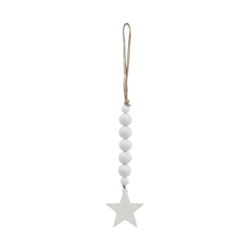Ornement classique de perles blanches de Pâques et étoile 6 x 2