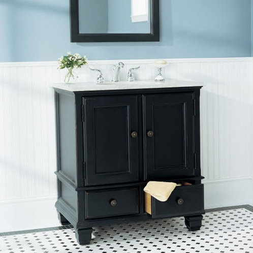 Providence 32'' Single Bathroom Vanity with Top, Weathered White