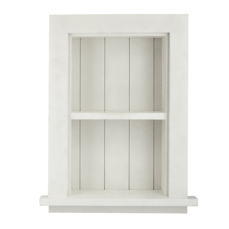 AdirHome White Hardwood Recessed Wall Cabinet with Shelf