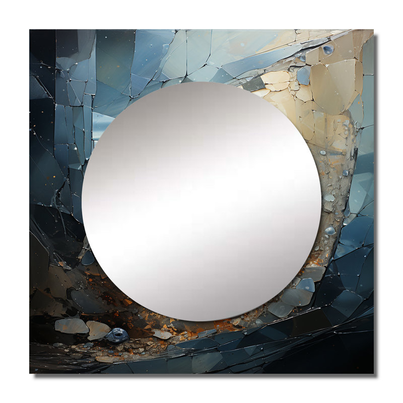 Leanardo - Grand miroir mural carré Nautilus pour chambre à coucher, 36 po x 36 po