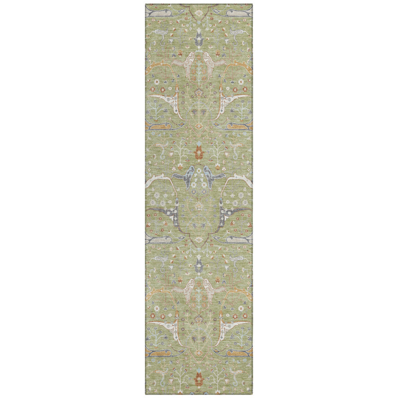 Machine Washable Indoor/Outdoor Boruta ACN2250 Global Rug, Runner 2'3" x 7'6"