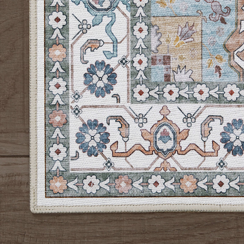 Laura Ashley Florence Imagine Printed Chenille Machine Washable Rugs, Blue, 2'2" x 6'