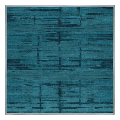 Tapis bleu abstrait lavable à la machine