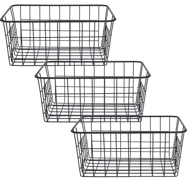 Panier rectangulaire noir, 4,75 x 11 x 8,5