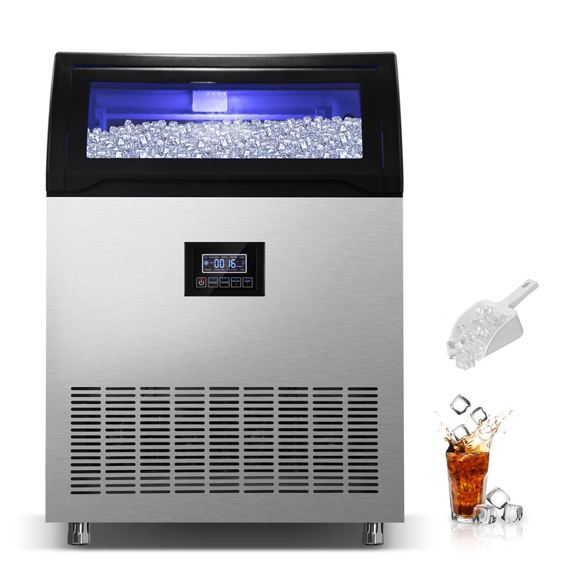 Velivi 220 Lb. Daily Production Cube Clear Ice Freestanding Commercial Use Ice Machines