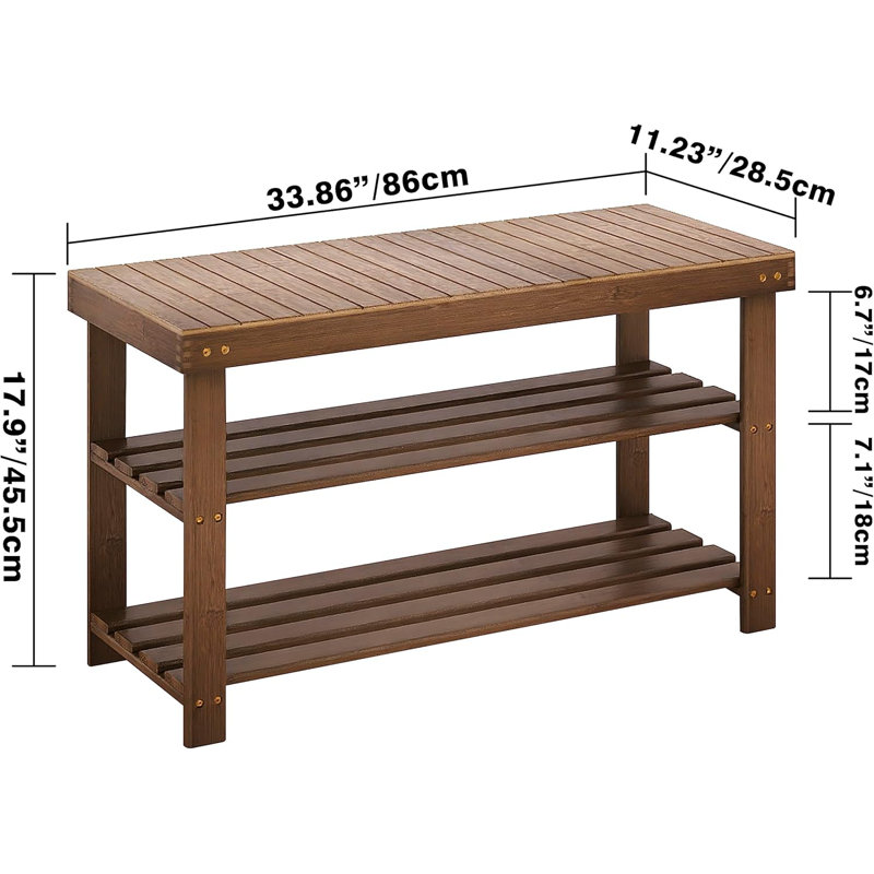 6 Pair Shoe Rack, Walnut