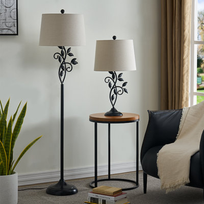Grinstead 62" Farmhouse Iron Floor Lamp with 3 Way Dimmable Rotary Switch Standing Lamp for Living Room Bedroom