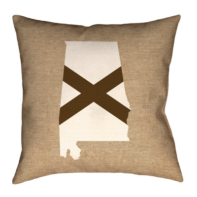 Brumit Alabama Flag Indoor/Outdoor Pillows in , Throw Pillow/Faux Linen