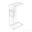 Table-collation en forme de C en similicuir blanc avec rangement pour magazines