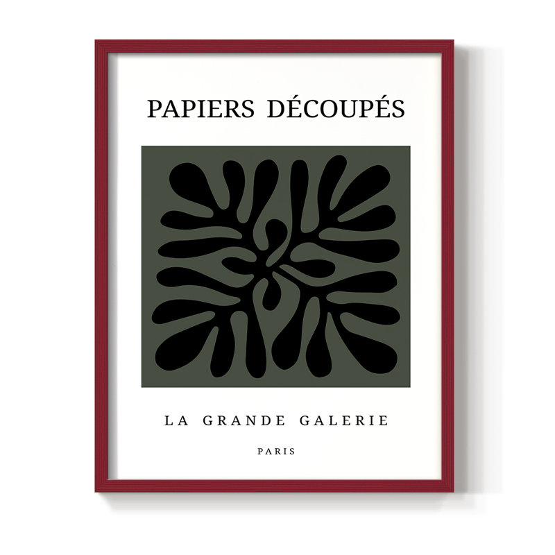Matisse CECXCIV, reproduction encadrée - bois massif, Rouge, H 10 po x l 8 po