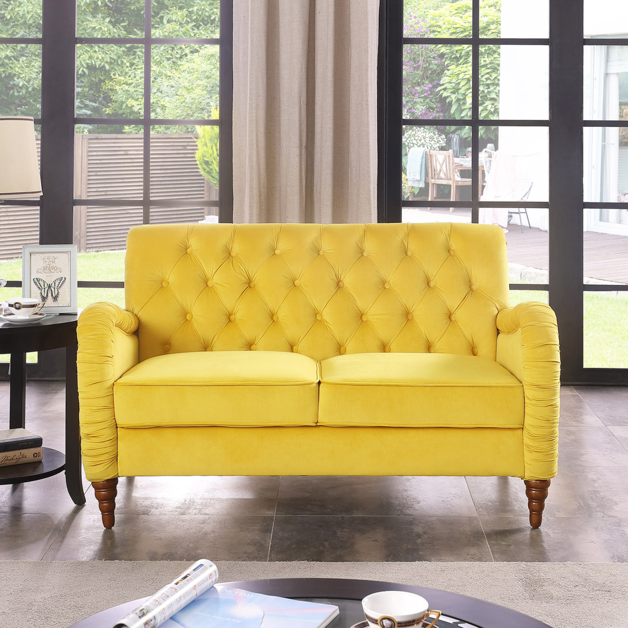 Rosdorf Park Jānis 54.73'' Velvet Loveseat Wayfair Canada