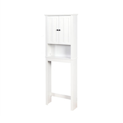 Armoire en bois, armoire de rangement de salle de bain en bois, rangement au-dessus de la toilette avec tablette réglable