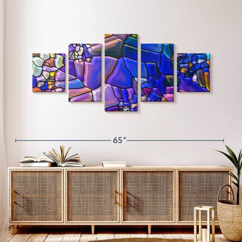 Stained Glass Gleaves, 24" H x 55" W