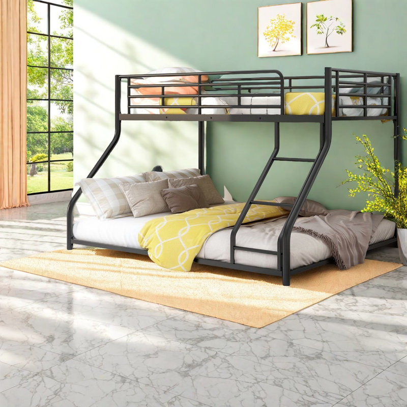Lits superposés en métal peu encombrants, conception simple TG au-dessus d'un grand lit