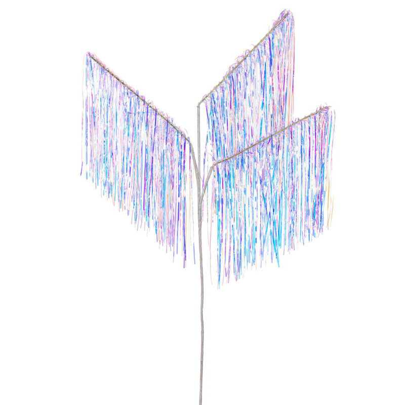 36" Tinsel Icicle 3-Tip Spray 3/Pack, White