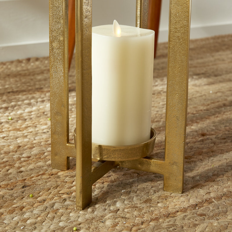 Asola Lantern Large, Gold, 26" H x 8" W x 8" D