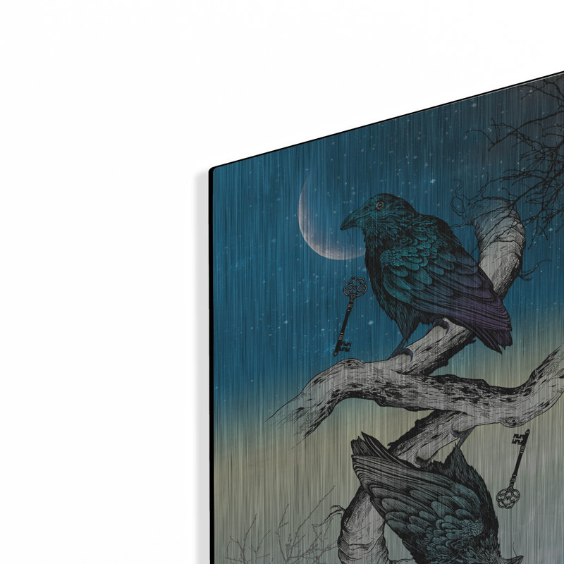 «Raven Night and Day» par Rachel Caldwell, art mural en métal, H 16 po x l 12 po