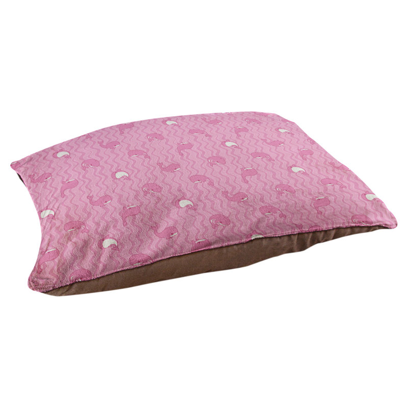 Coussin pour chien Campion Whales, Moyen (L 29,5 po x P19,5 po x H 9,5 po), Rouge violet pâle / blanc