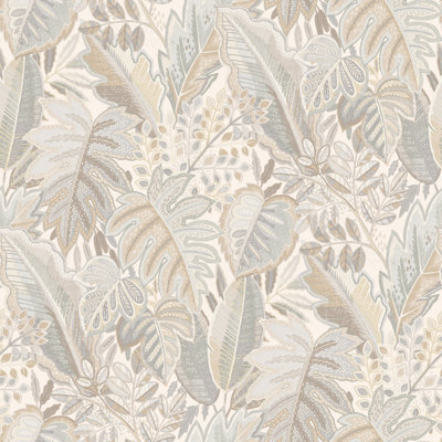 Papier peint feuilles de fourrure tropical