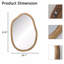 Miroir décoratif irrégulier, miroir asymétrique pour décoration murale, miroirs décoratifs ondulés