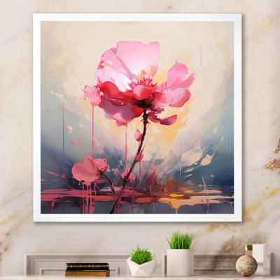 " Coral Elegance Single Pink Rose Blossoming "