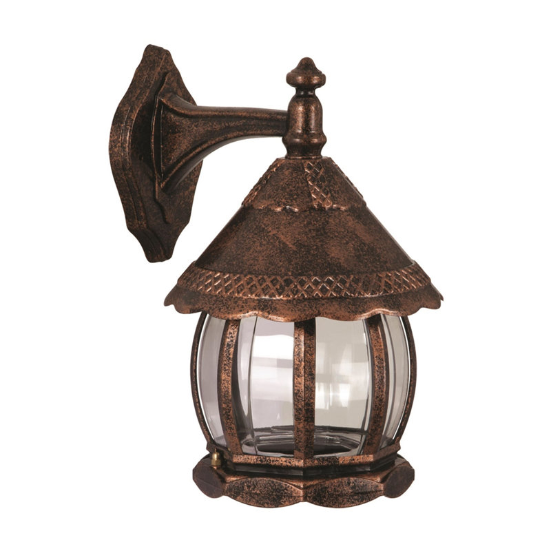 Outdoor Wall Lamp, Brown ABS Body with Polycarbonate Cap, 11.8 x 11.8 inches | E27 Socket, Max 40W, IP65 Rated for Weather Resistance | Ideal for Traditional & Industrial Outdoor Spaces, Nostalgic Design
