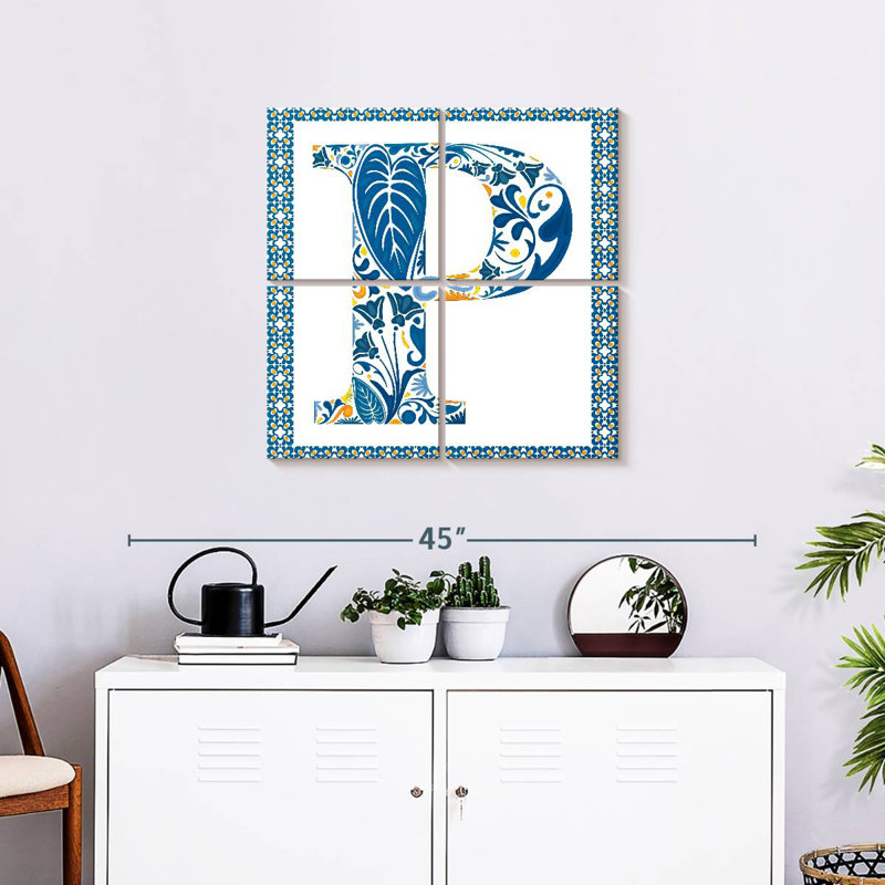 Motif floral Keiri lettre P, H 26 po x l 26 po