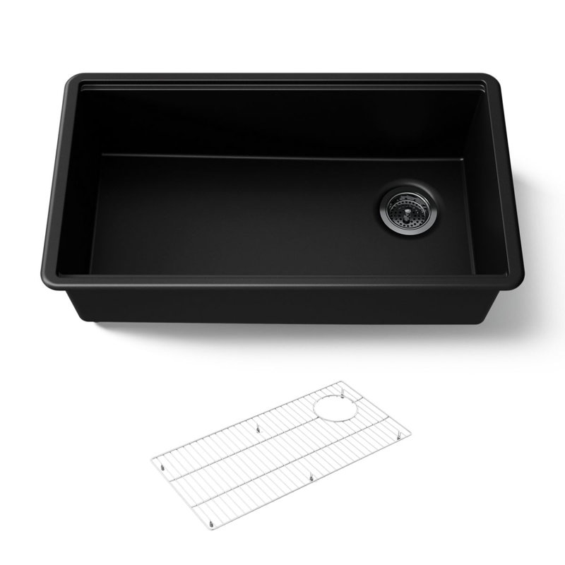 Billings 32-1/2 In. Undermount Single-Bowl Kitchen Sink, Matte Black