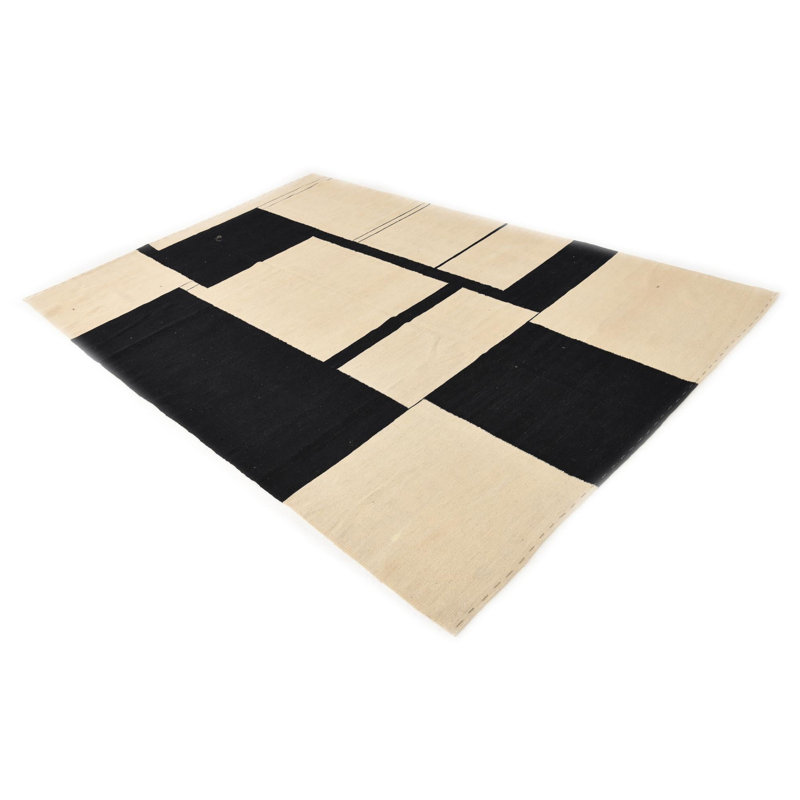 Tapis noir et blanc 6x9 Pinkerton
