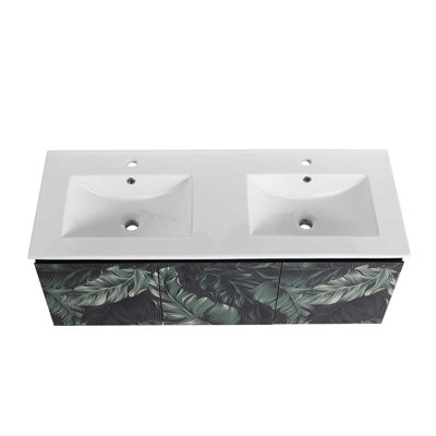 48Inch Wall-Mounted Bathroom Vanity With Ceramic Sink, Cabinet With Two Soft-Close Cabinet Door -  East Urban Home, ABC64E523F9545E38CB94CAB87CD9C66