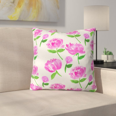 Coussin décoratif pivoines en fleurs