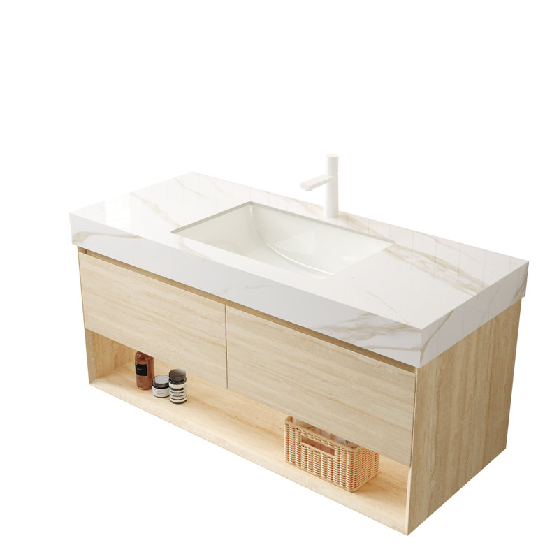 Ensemble de meuble-lavabo flottant 48 po avec éclairage DEL