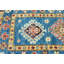 Tapis oriental bleu Kazak à motif géométrique tribal 3 x 5 Kazak