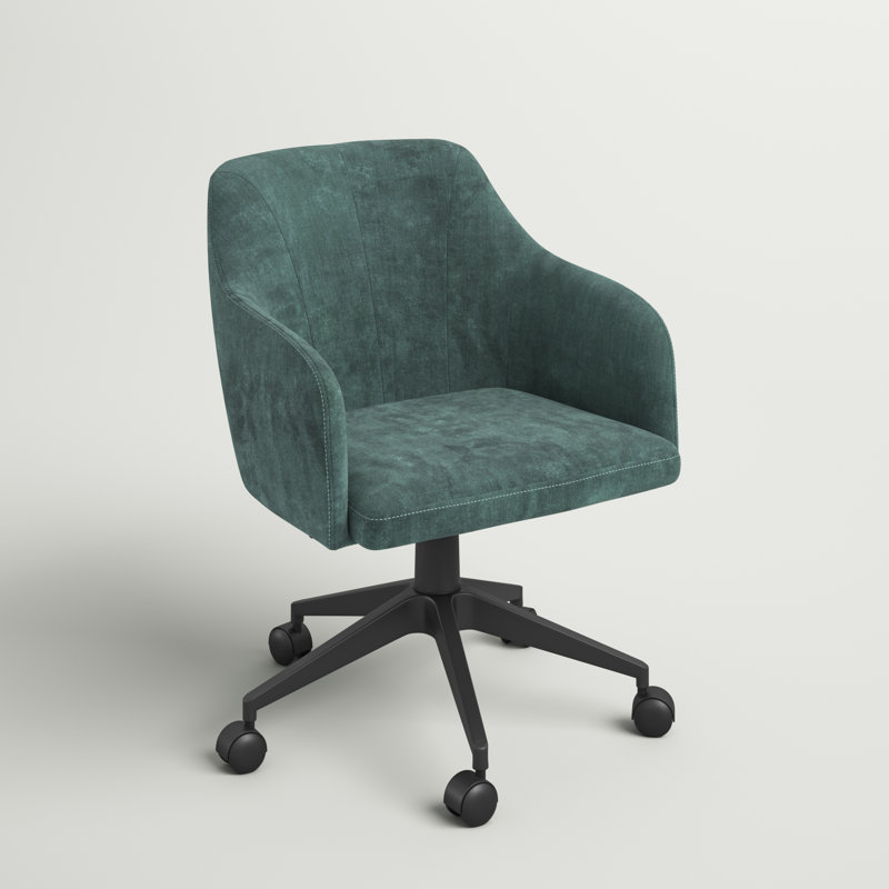 Nate Velvet Office Chair, Green