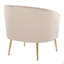Chaise d'appoint contemporaine en métal doré et velours champagne-289817112