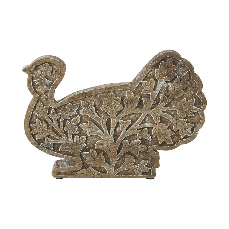 Dinde en bois sculpté 10x14x2